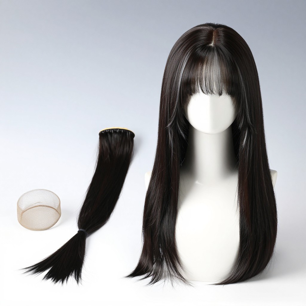 COS 假发毛坯 自然黑长直 约60cm